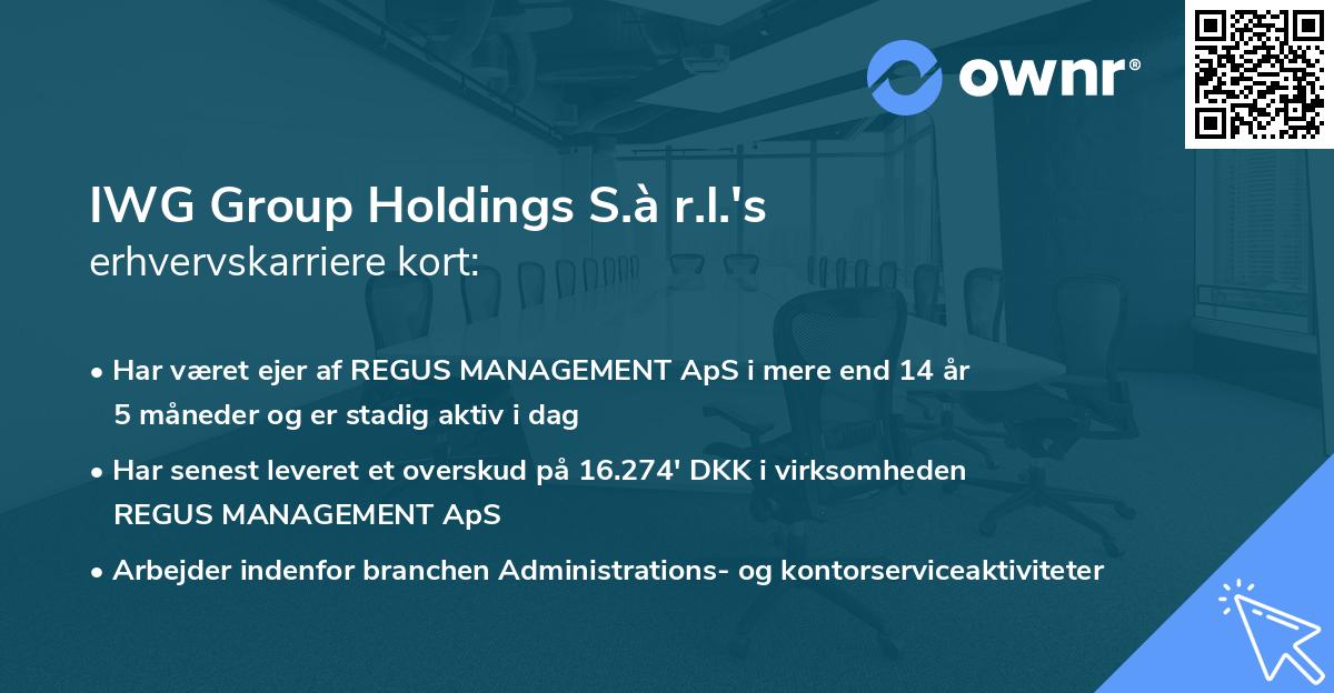 IWG Group Holdings S.à r.l.'s erhvervskarriere kort