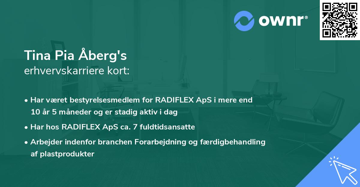 Tina Pia Åberg's erhvervskarriere kort