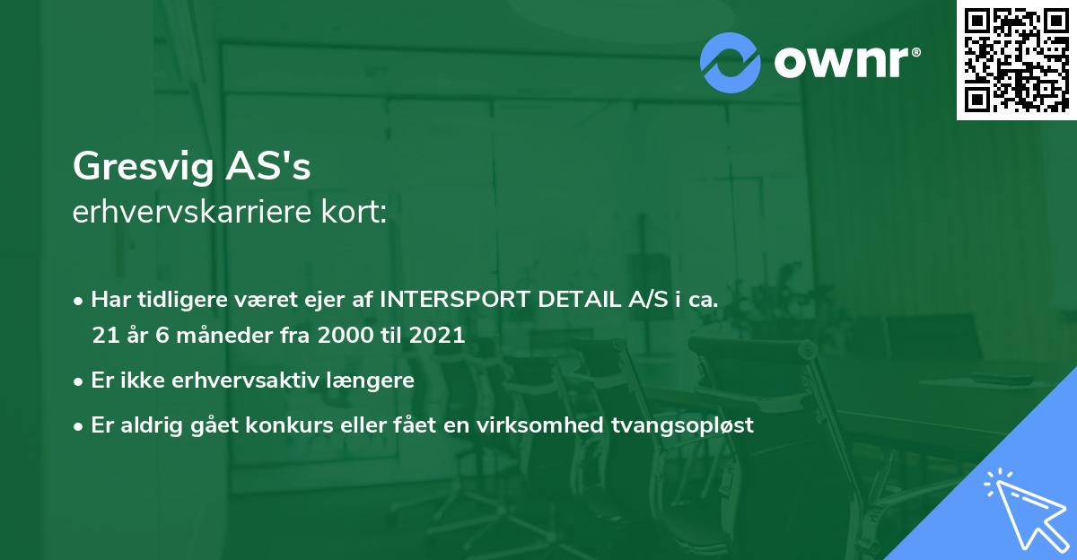 Gresvig AS's erhvervskarriere kort