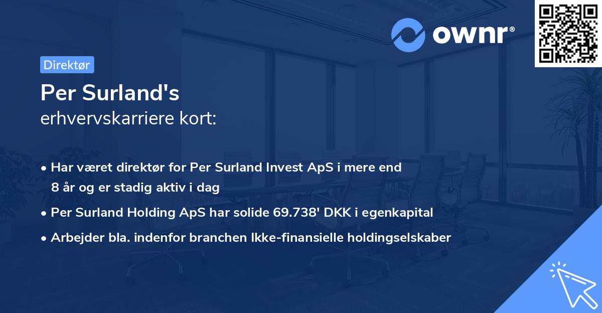 Per Surland's erhvervskarriere kort