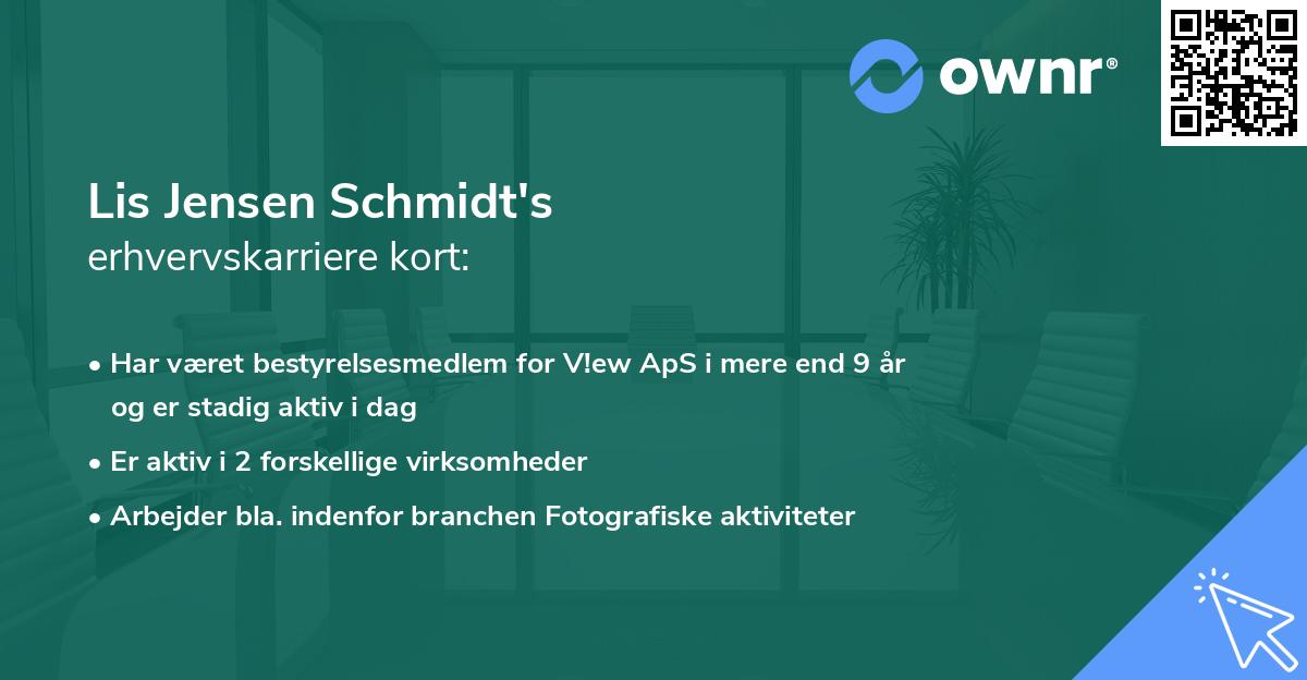 Lis Jensen Schmidt's erhvervskarriere kort