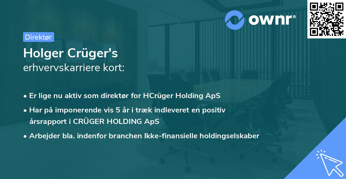 Holger Crüger's erhvervskarriere kort
