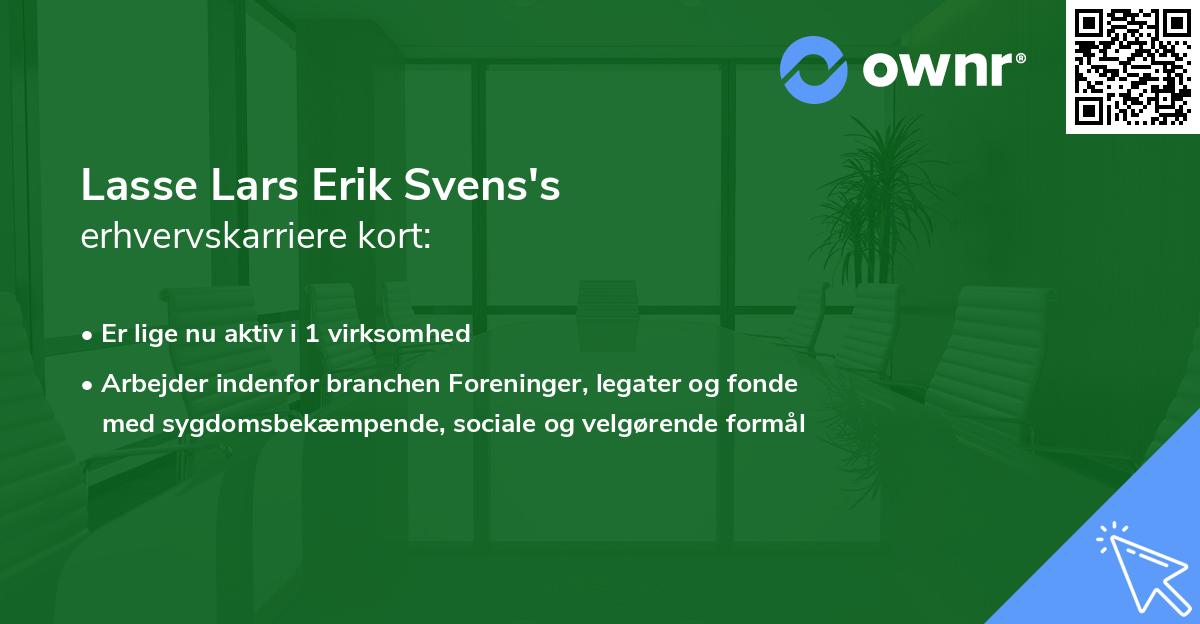 Lasse Lars Erik Svens's erhvervskarriere kort