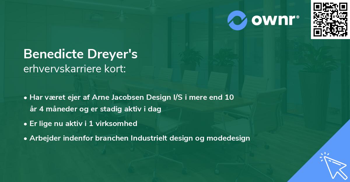 Benedicte Dreyer's erhvervskarriere kort