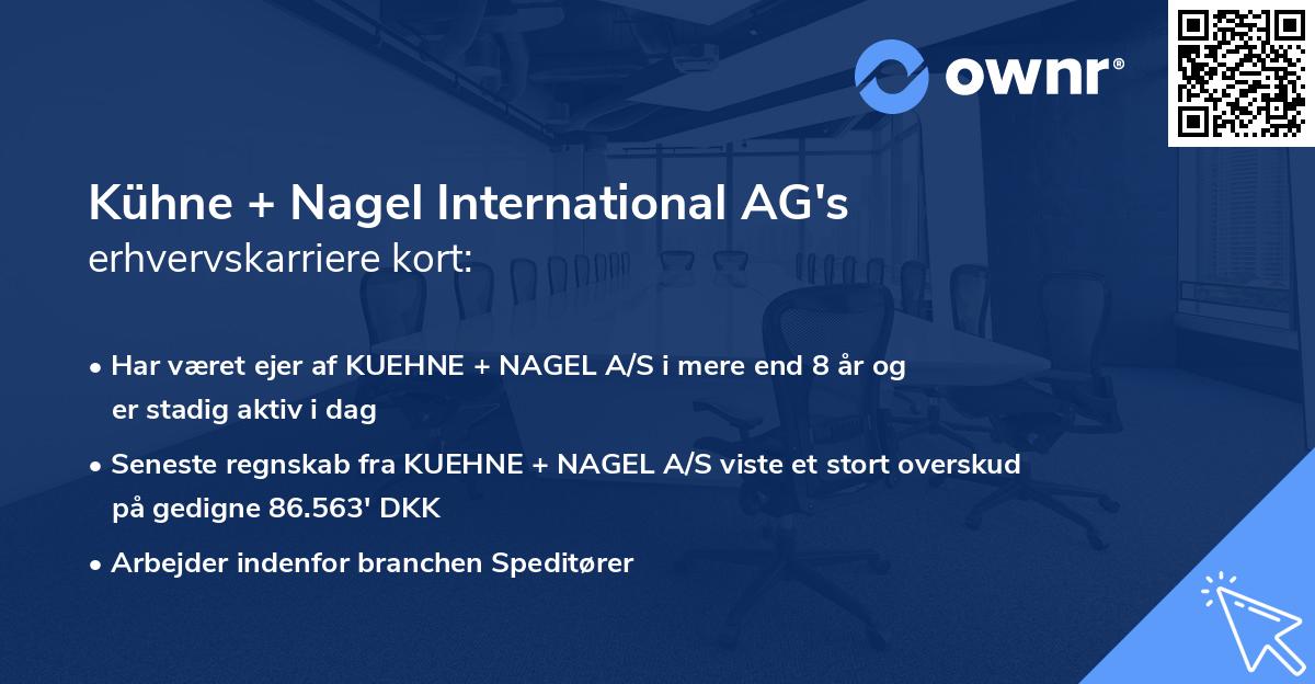 Kühne + Nagel International AG's erhvervskarriere kort