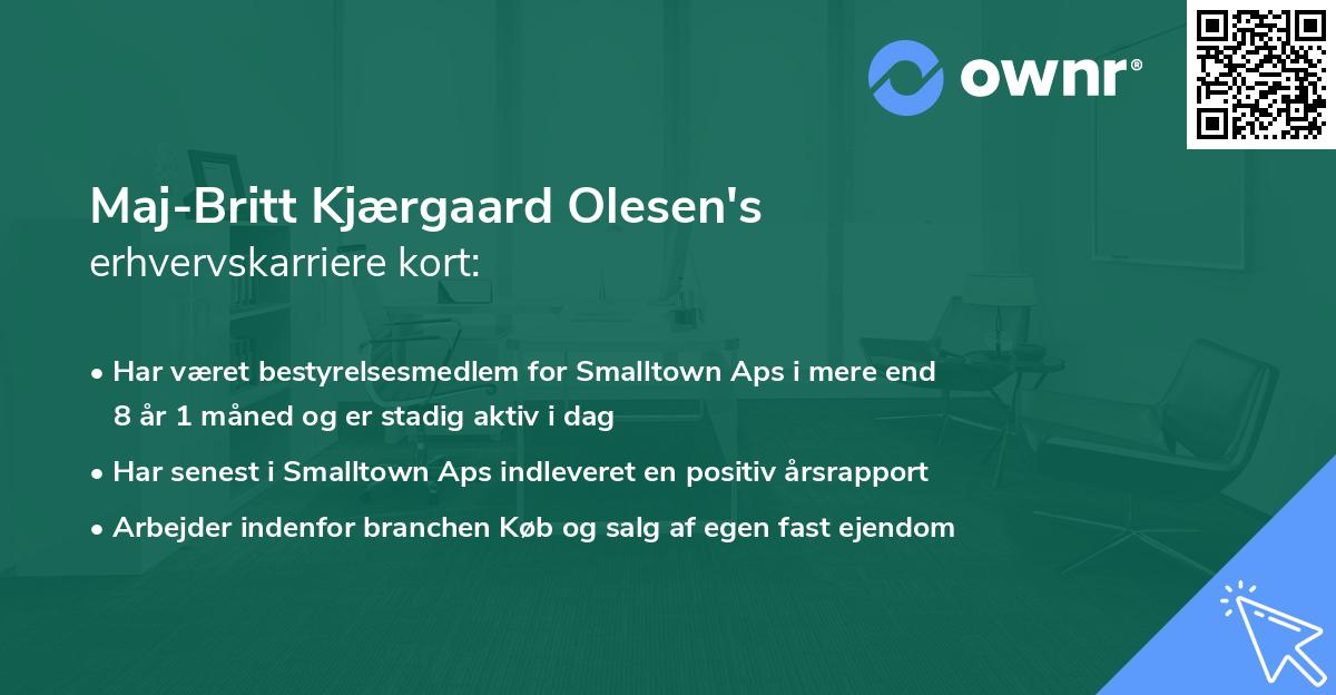 Maj-Britt Kjærgaard Olesen's erhvervskarriere kort