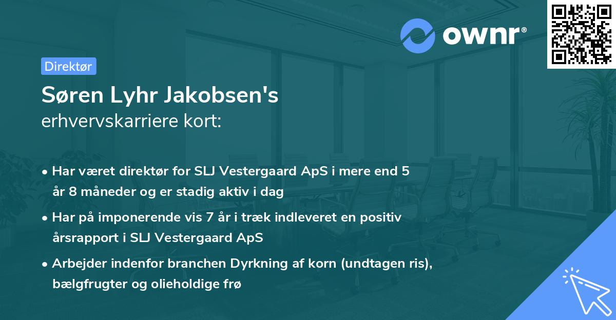 Søren Lyhr Jakobsen's erhvervskarriere kort