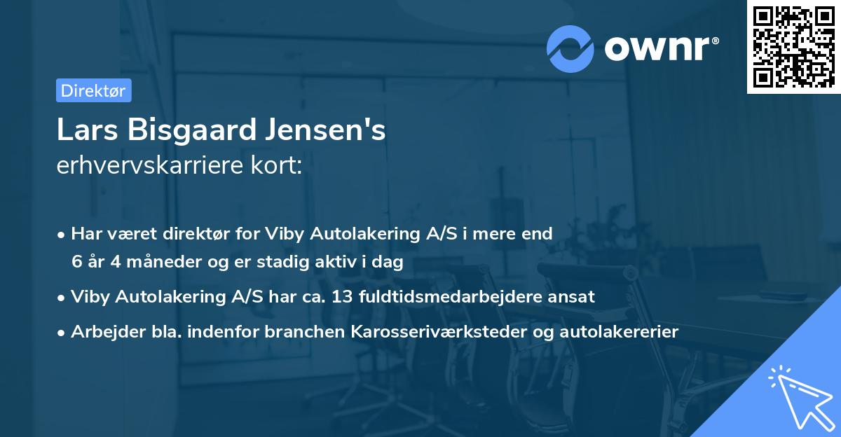 Lars Bisgaard Jensen's erhvervskarriere kort