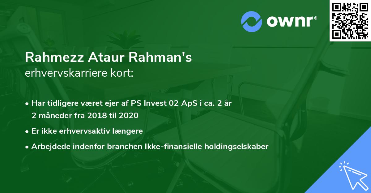 Rahmezz Ataur Rahman's erhvervskarriere kort