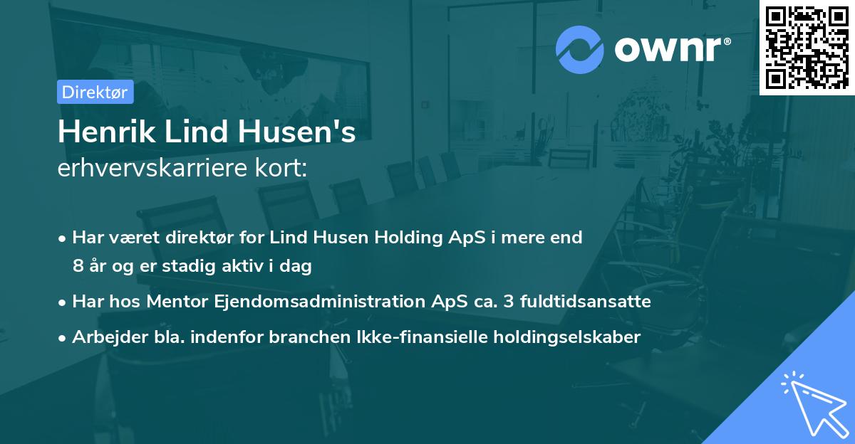 Henrik Lind Husen's erhvervskarriere kort
