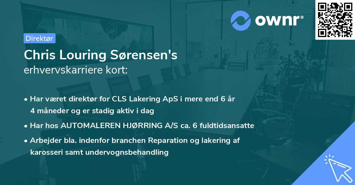 Chris Louring Sørensen's erhvervskarriere kort