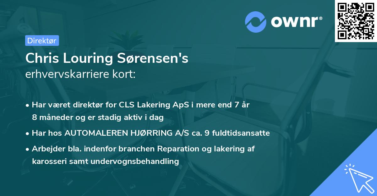 Chris Louring Sørensen's erhvervskarriere kort
