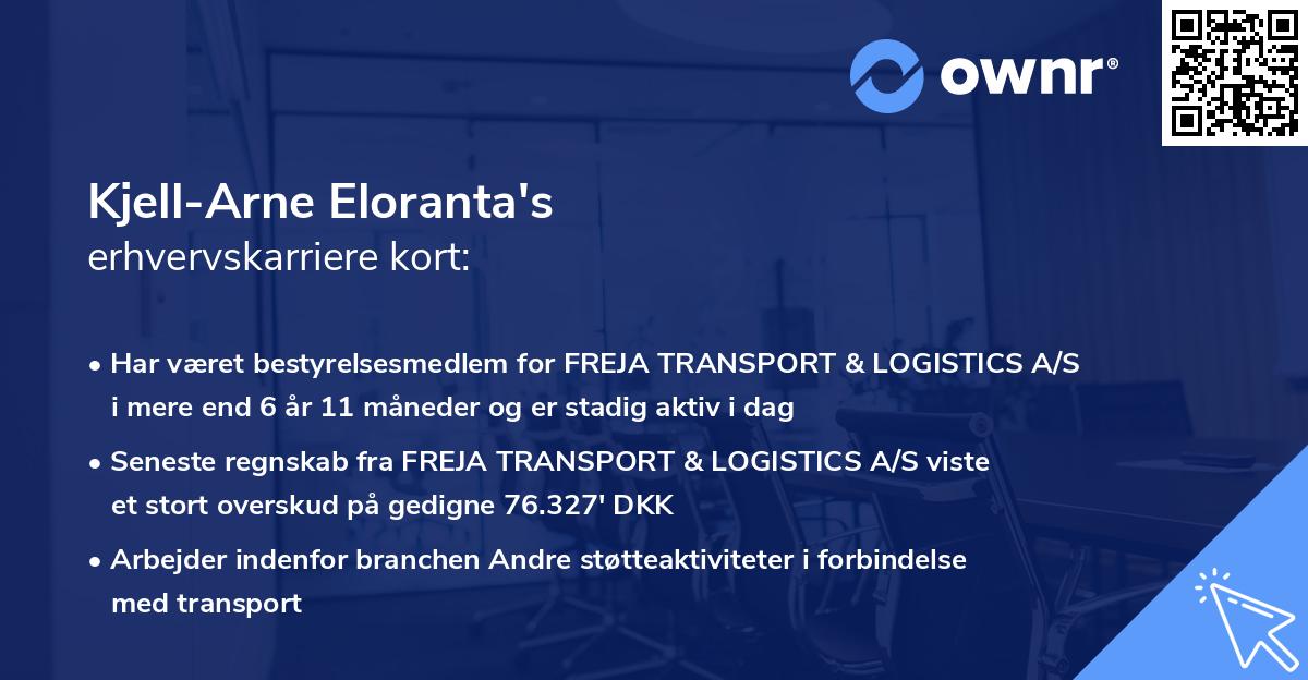 Kjell-Arne Eloranta's erhvervskarriere kort