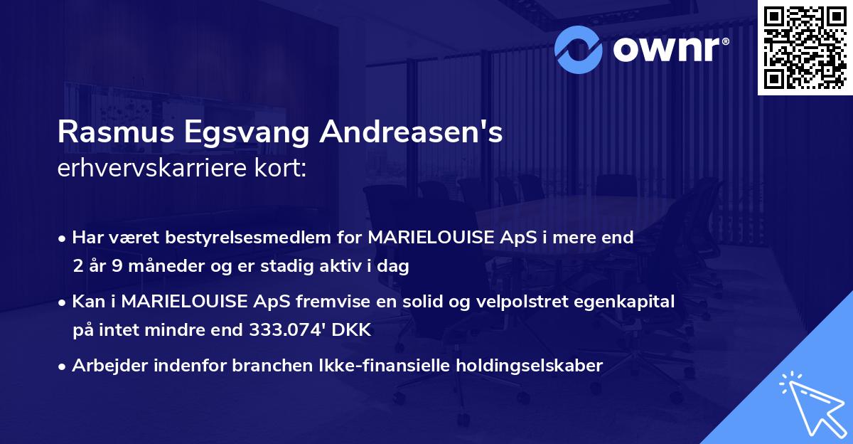 Rasmus Egsvang Andreasen's erhvervskarriere kort