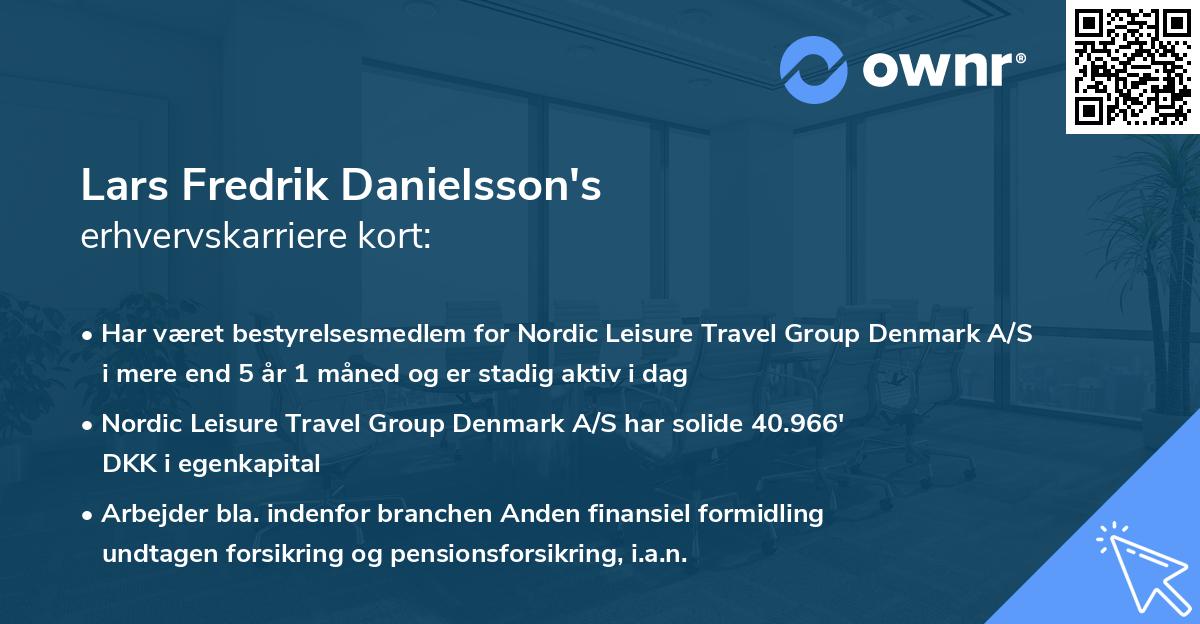 Lars Fredrik Danielsson's erhvervskarriere kort