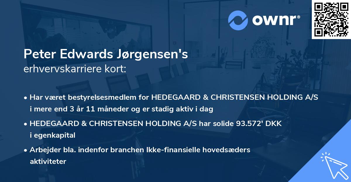 Peter Edwards Jørgensen's erhvervskarriere kort