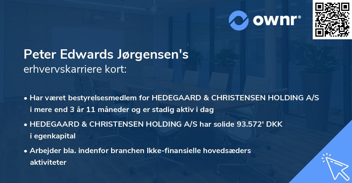 Peter Edwards Jørgensen's erhvervskarriere kort