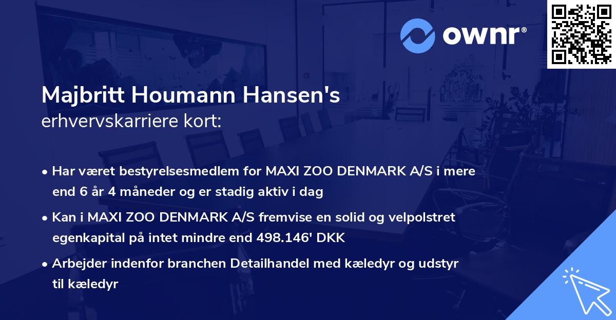 Majbritt Houmann Hansen's erhvervskarriere kort