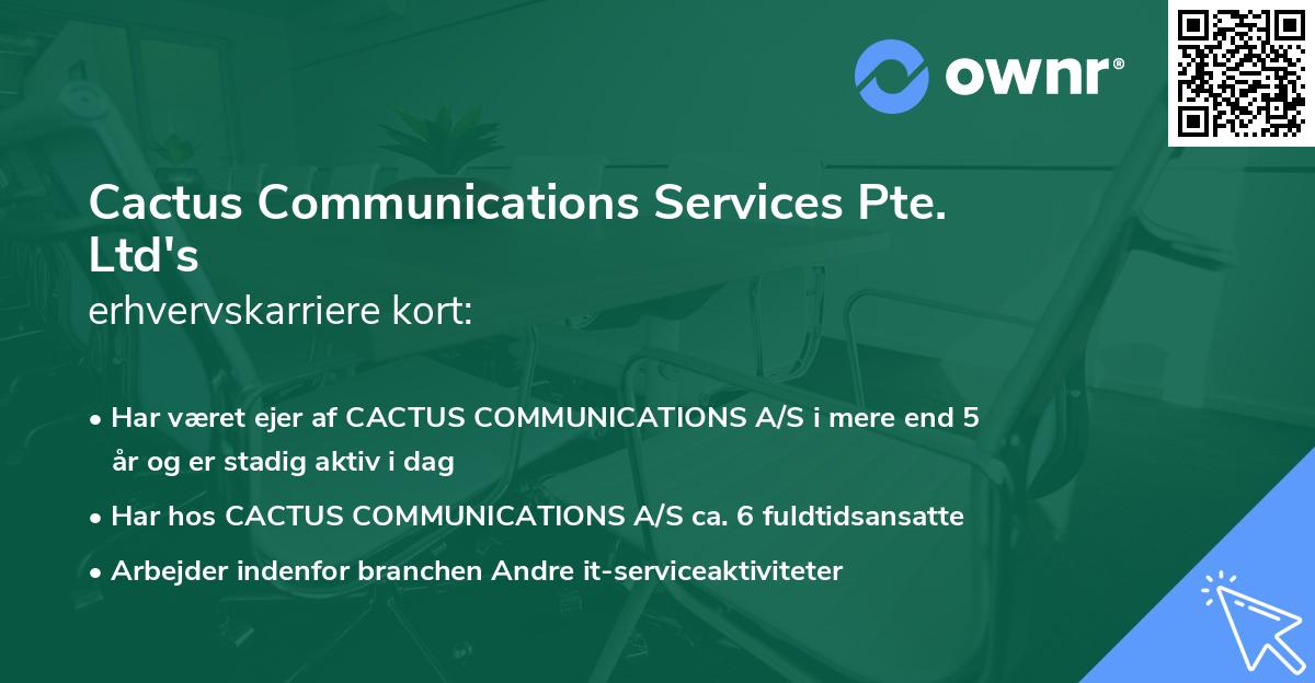 Cactus Communications Services Pte. Ltd's erhvervskarriere kort