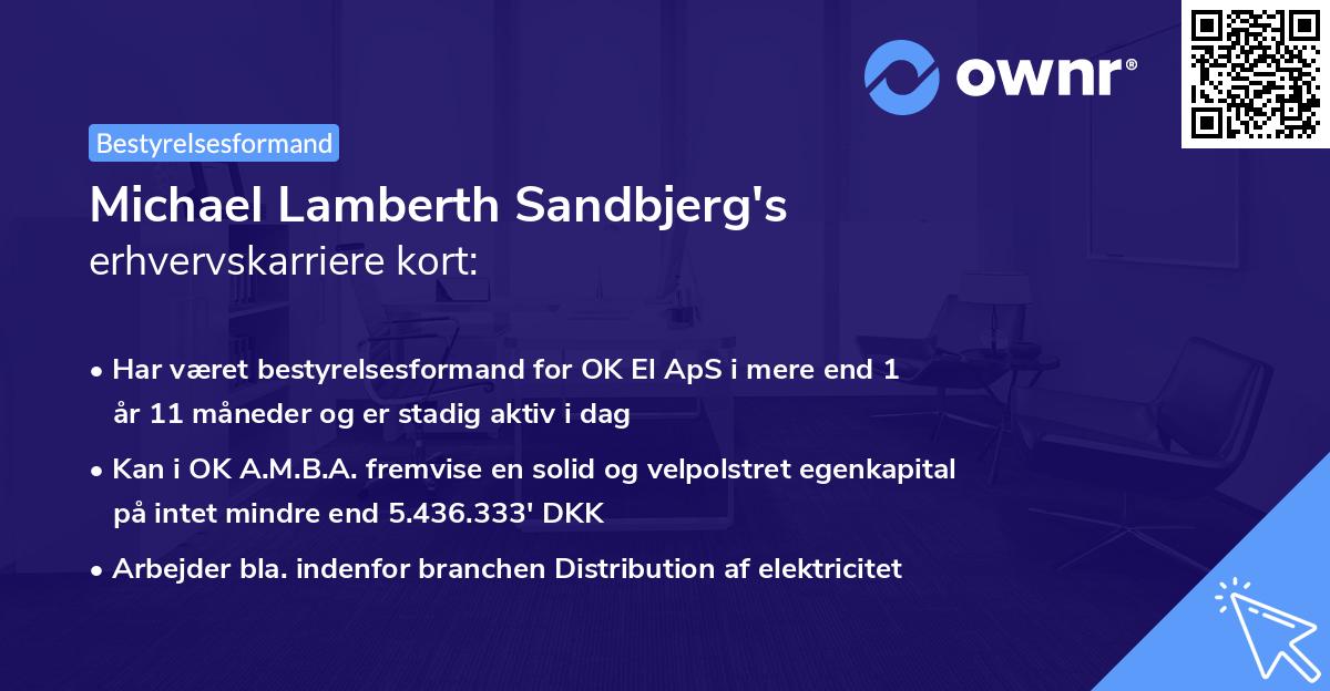 Michael Lamberth Sandbjerg's erhvervskarriere kort