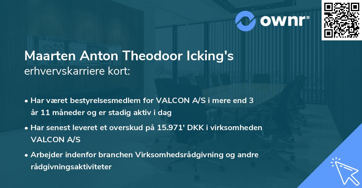 Maarten Anton Theodoor Icking's erhvervskarriere kort