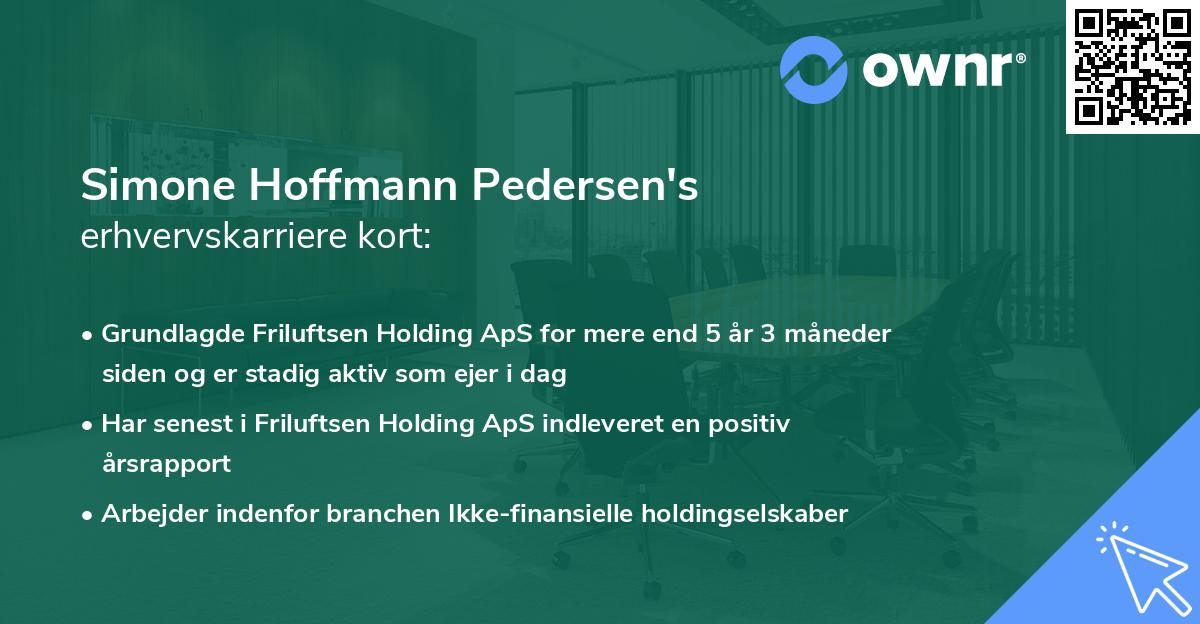 Simone Hoffmann Pedersen's erhvervskarriere kort