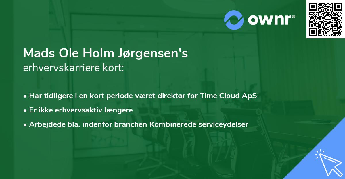 Mads Ole Holm Jørgensen's erhvervskarriere kort