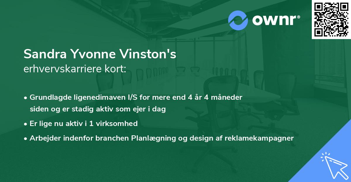 Sandra Yvonne Vinston's erhvervskarriere kort