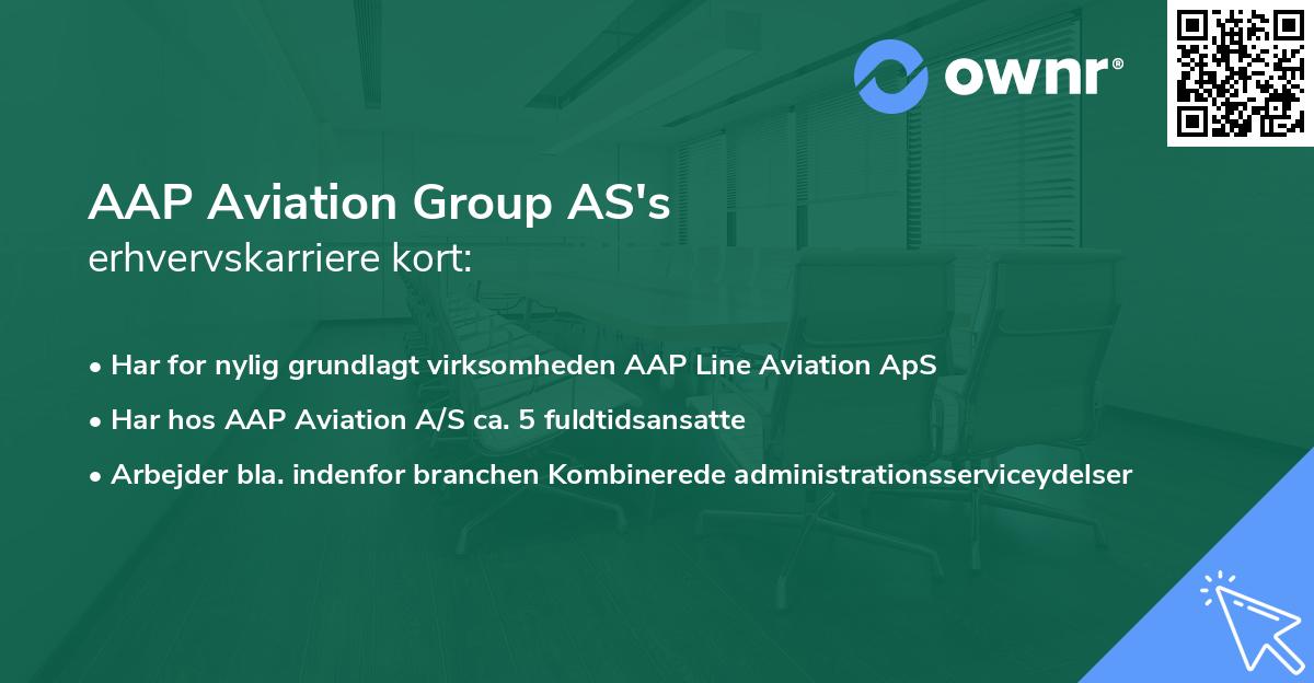 AAP Aviation Group AS's erhvervskarriere kort