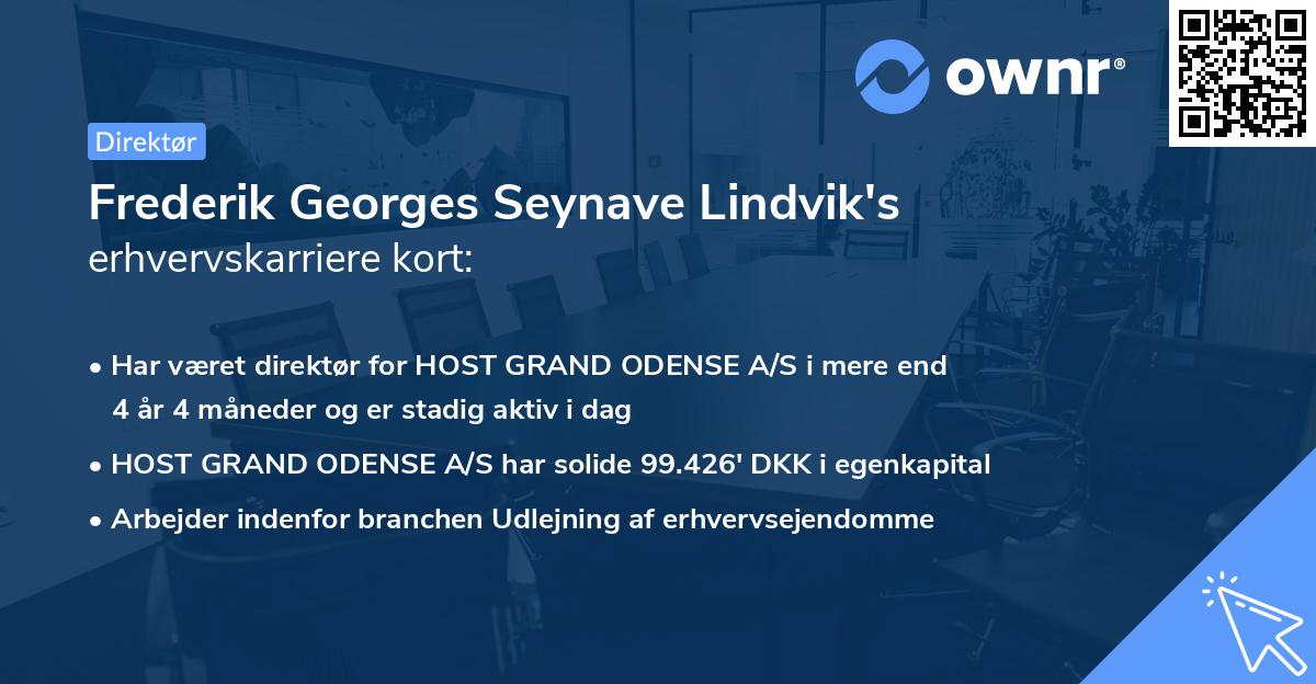 Frederik Georges Seynave Lindvik's erhvervskarriere kort