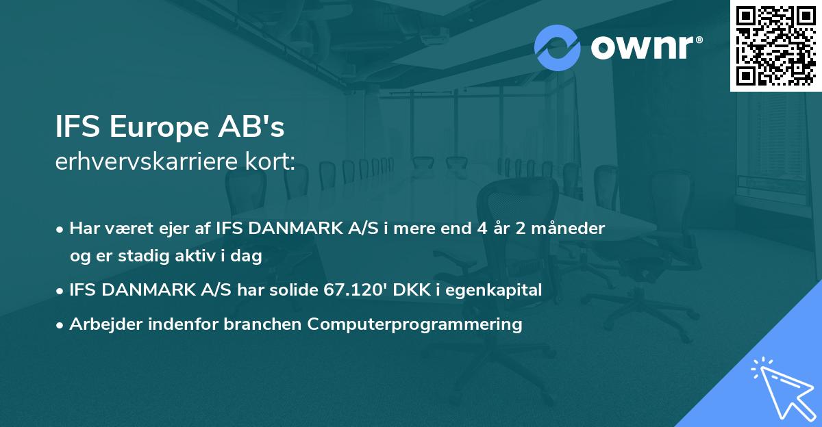 IFS Europe AB's erhvervskarriere kort