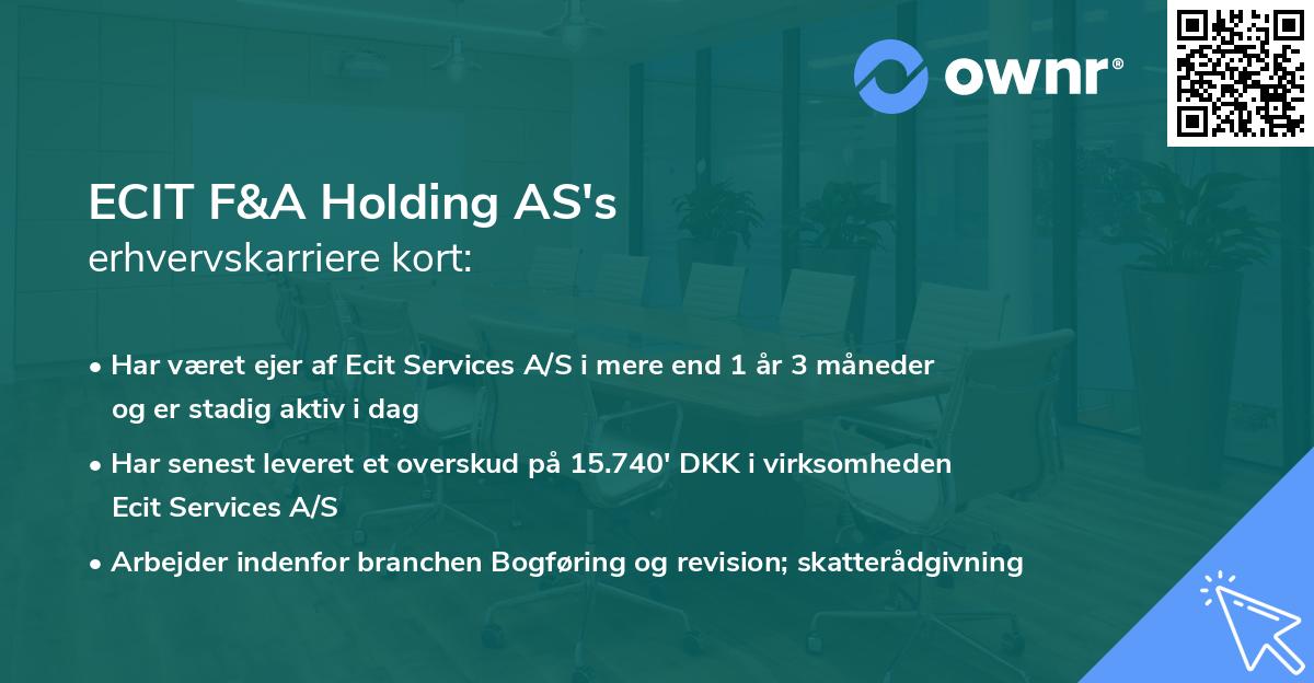 ECIT F&A Holding AS's erhvervskarriere kort