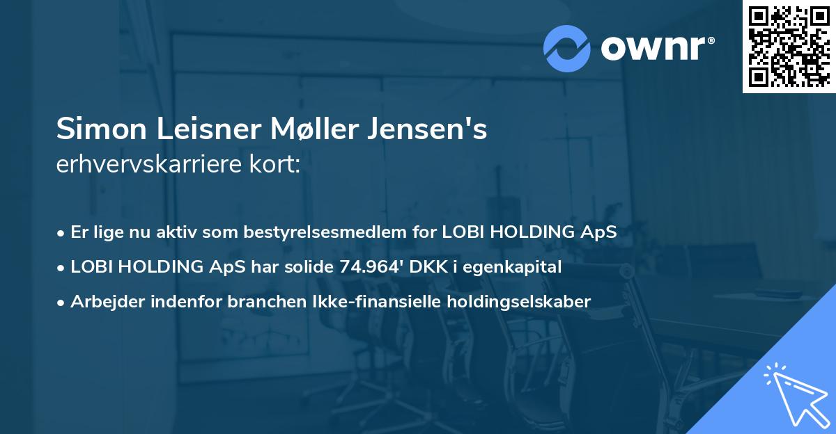 Simon Leisner Møller Jensen's erhvervskarriere kort