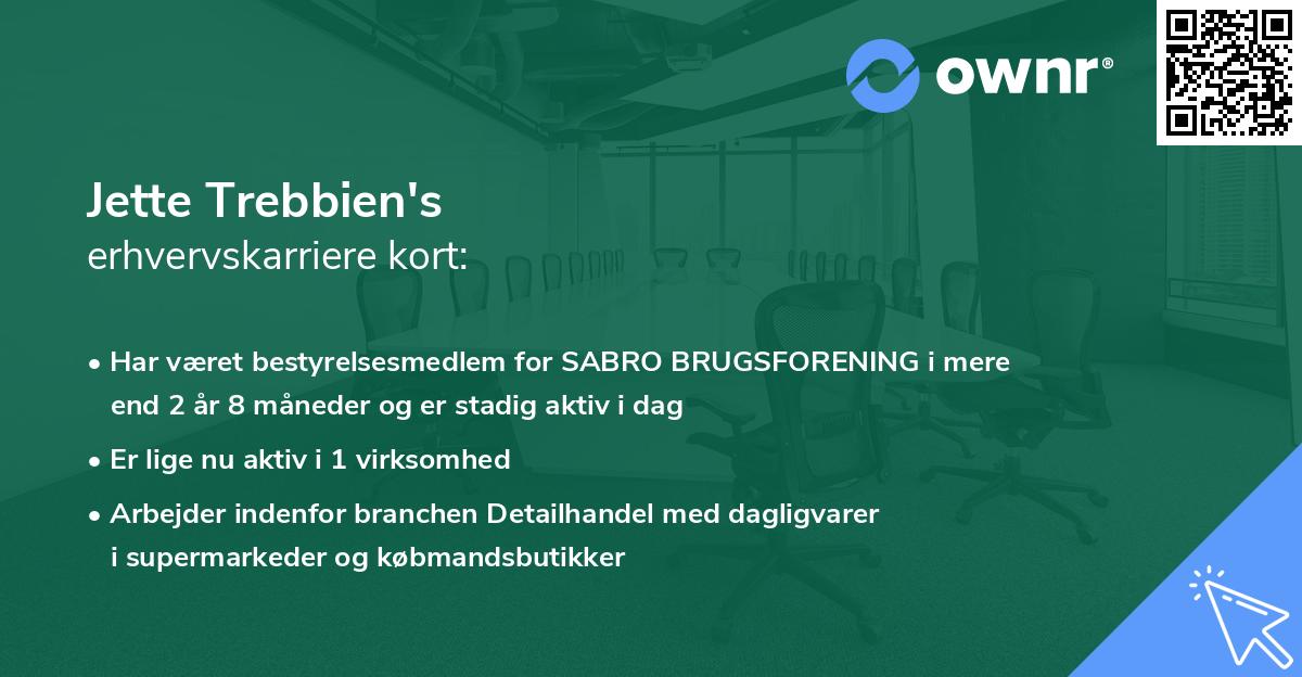 Jette Trebbien's erhvervskarriere kort