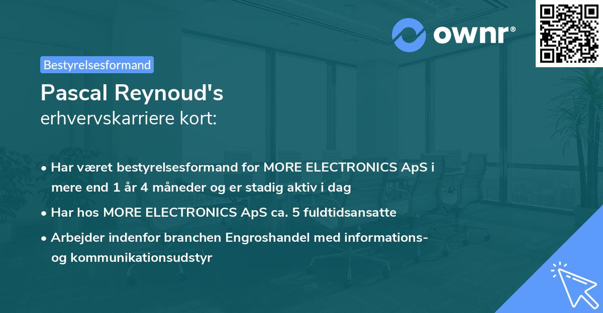 Pascal Reynoud's erhvervskarriere kort