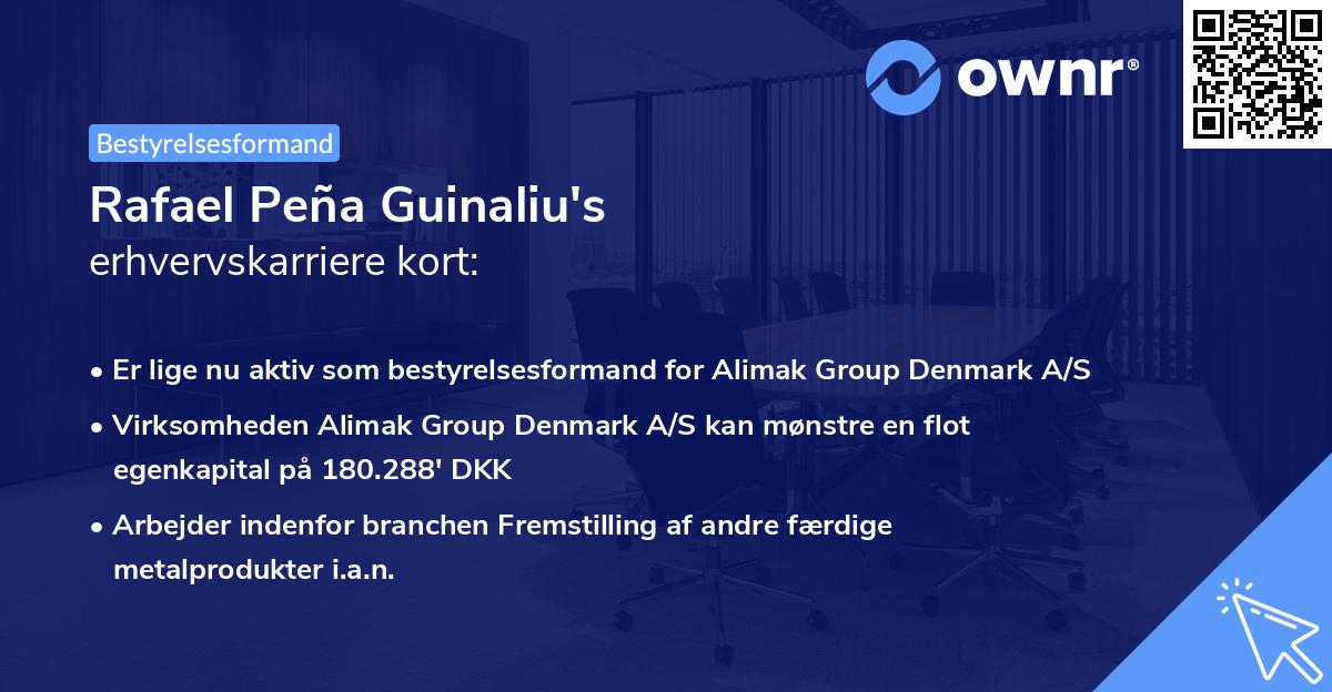 Rafael Peña Guinaliu's erhvervskarriere kort