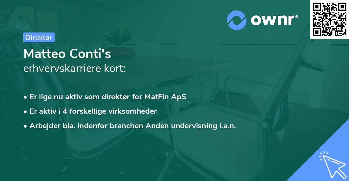 Matteo Conti's erhvervskarriere kort