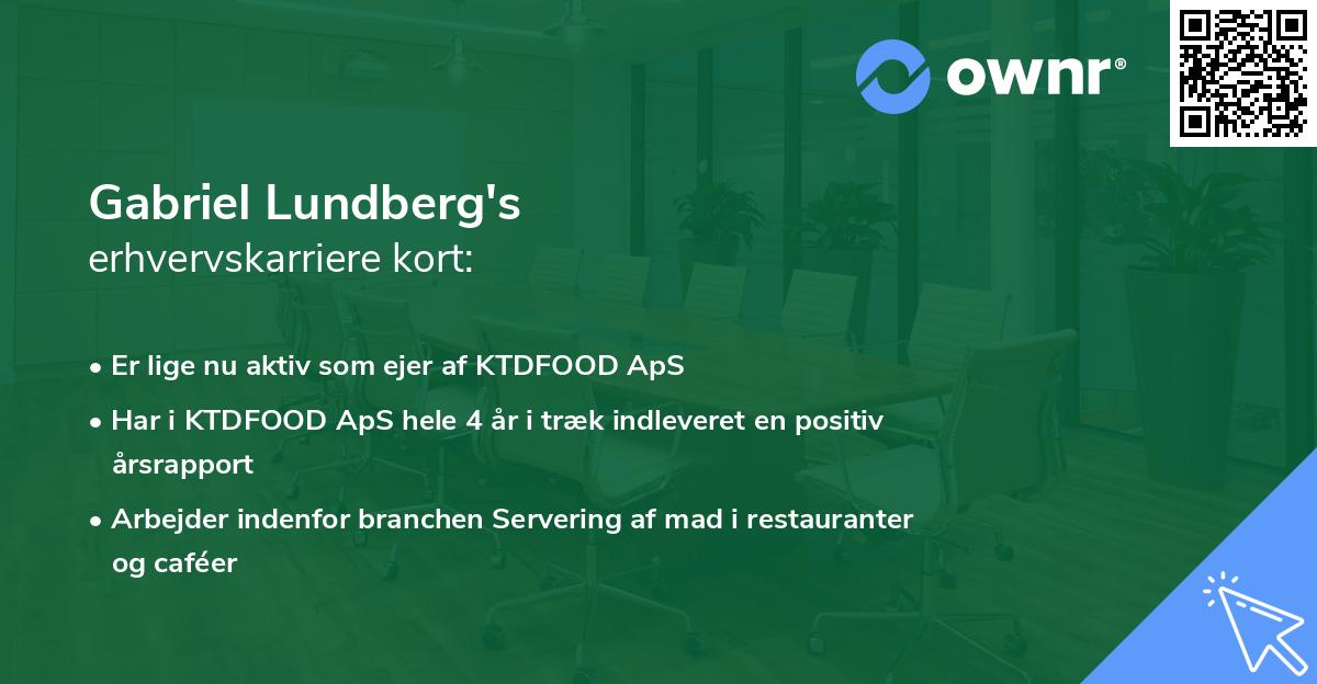 Gabriel Lundberg's erhvervskarriere kort