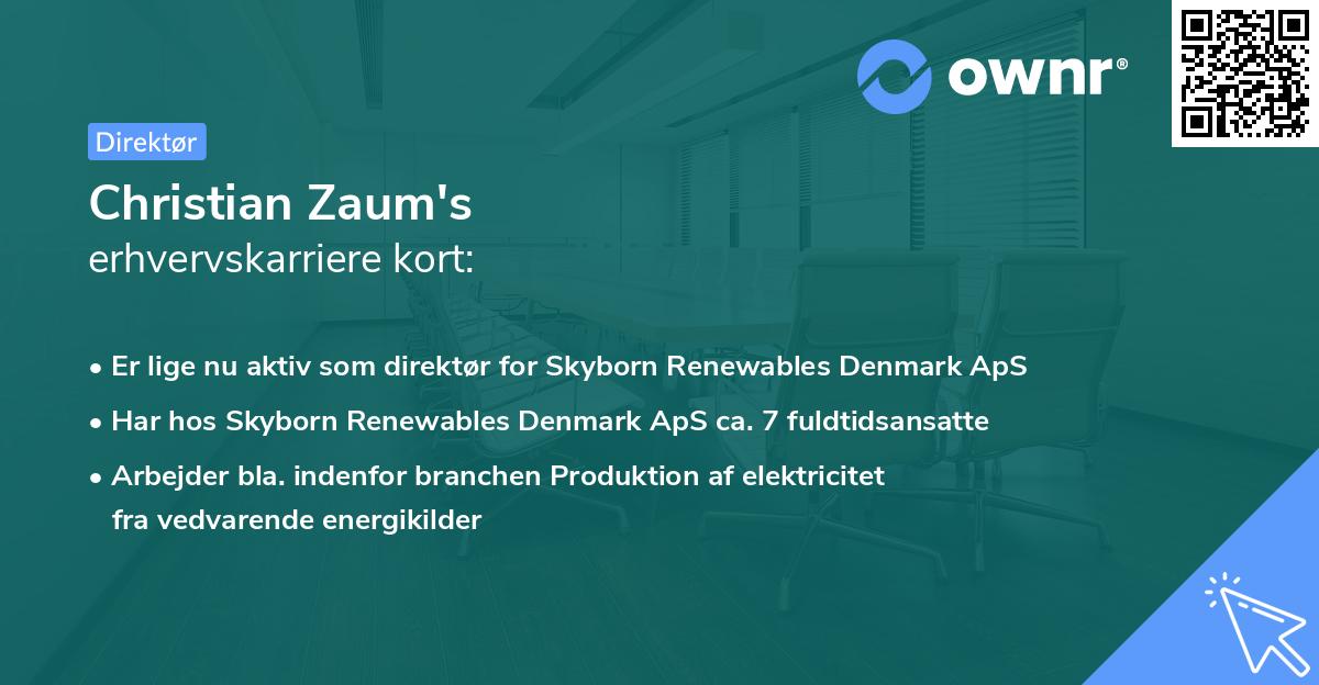 Christian Zaum's erhvervskarriere kort
