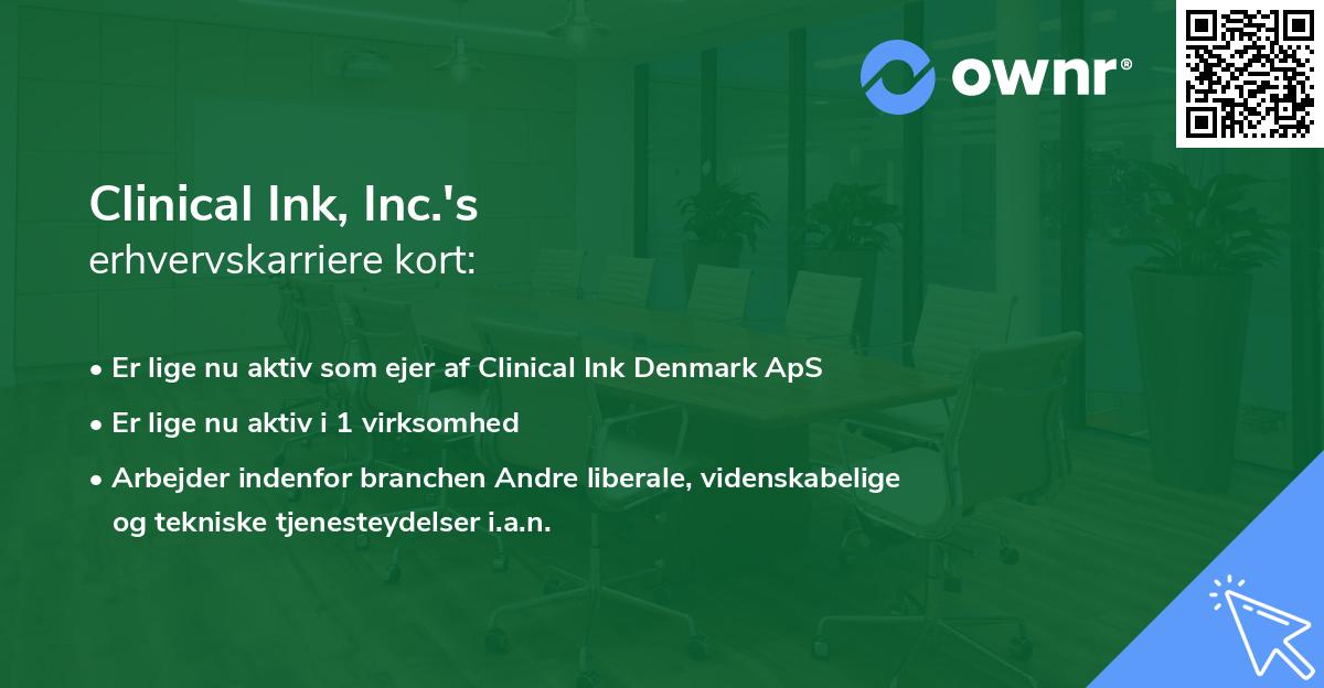 Clinical Ink, Inc.'s erhvervskarriere kort