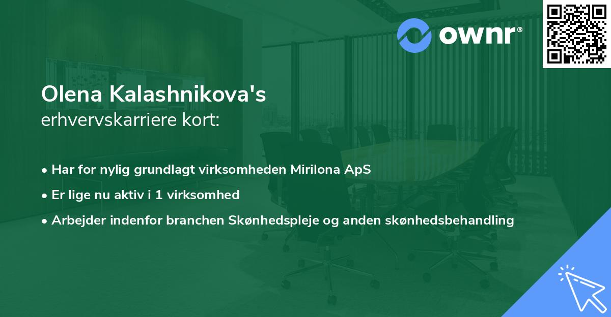 Olena Kalashnikova's erhvervskarriere kort
