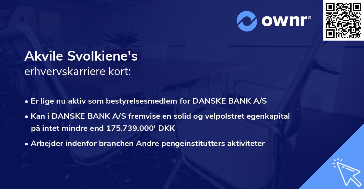 Akvile Svolkiene's erhvervskarriere kort