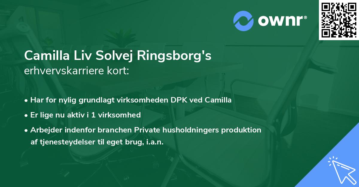 Camilla Liv Solvej Ringsborg's erhvervskarriere kort