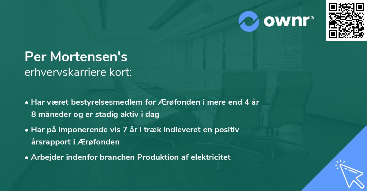 Per Mortensen's erhvervskarriere kort