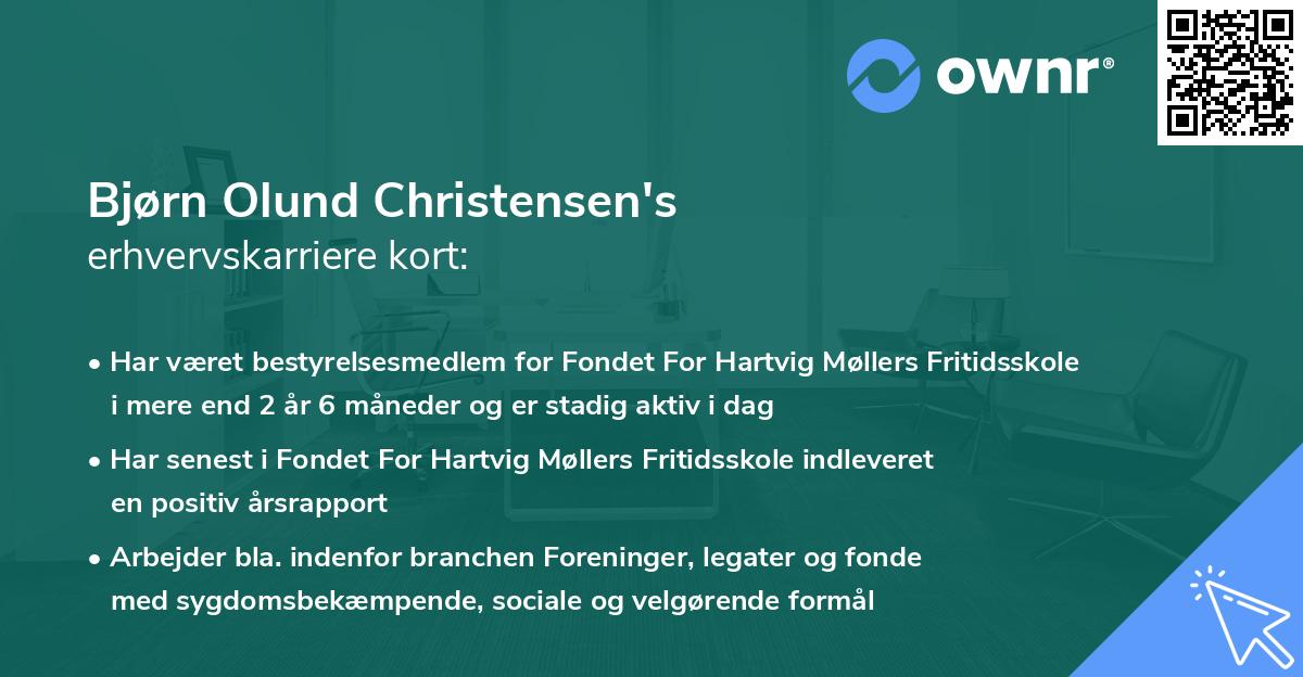 Bjørn Olund Christensen's erhvervskarriere kort