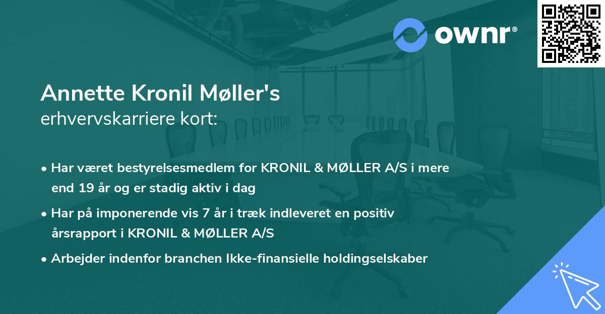 Annette Kronil Møller's erhvervskarriere kort