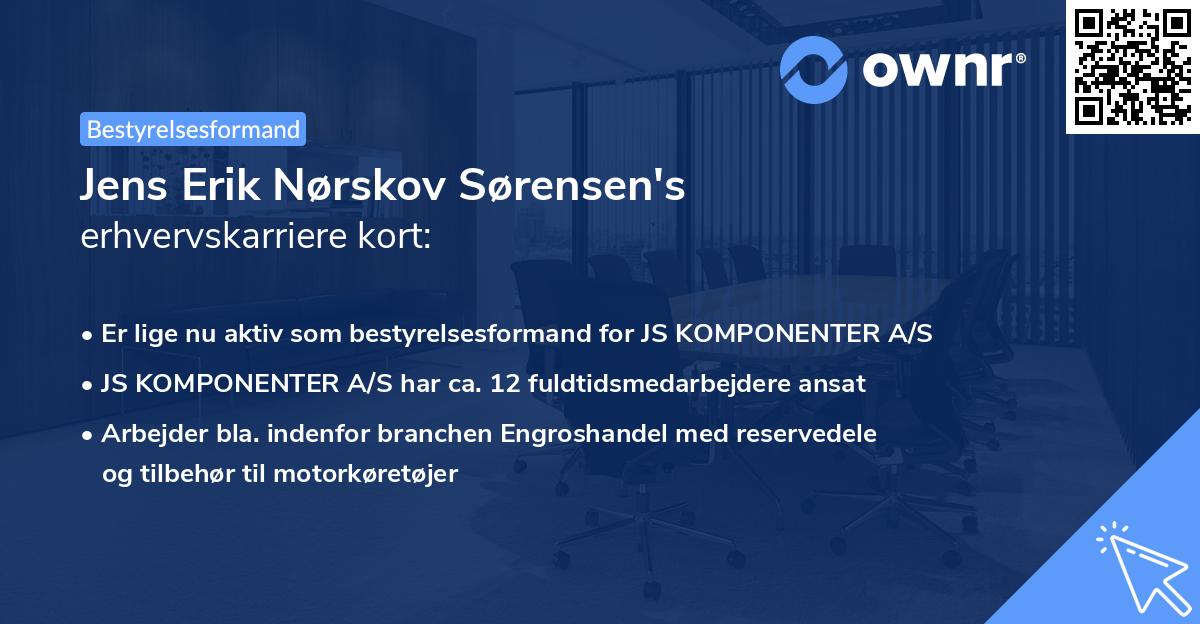 Jens Erik Nørskov Sørensen's erhvervskarriere kort