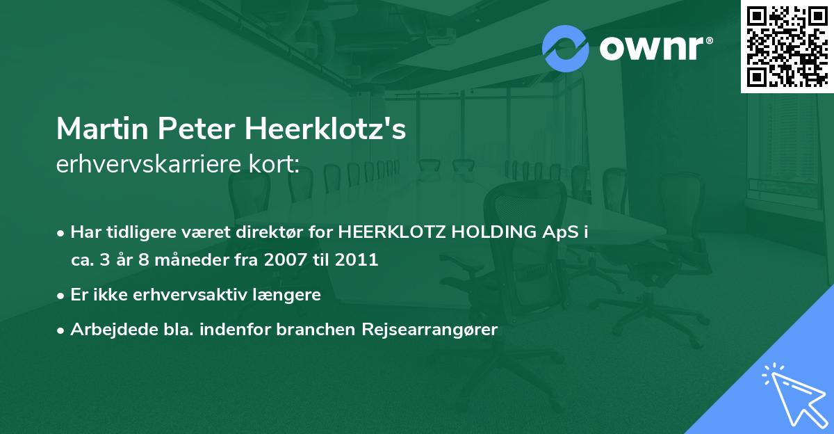 Martin Peter Heerklotz's erhvervskarriere kort