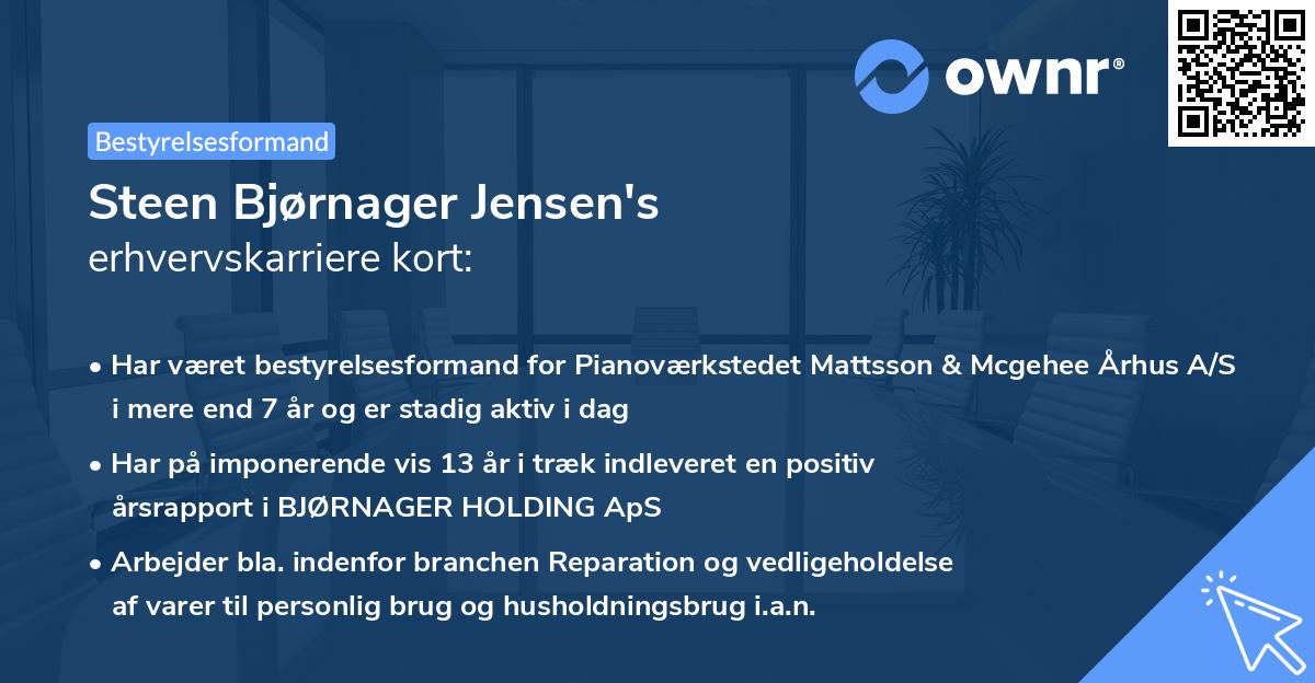 Steen Bjørnager Jensen's erhvervskarriere kort
