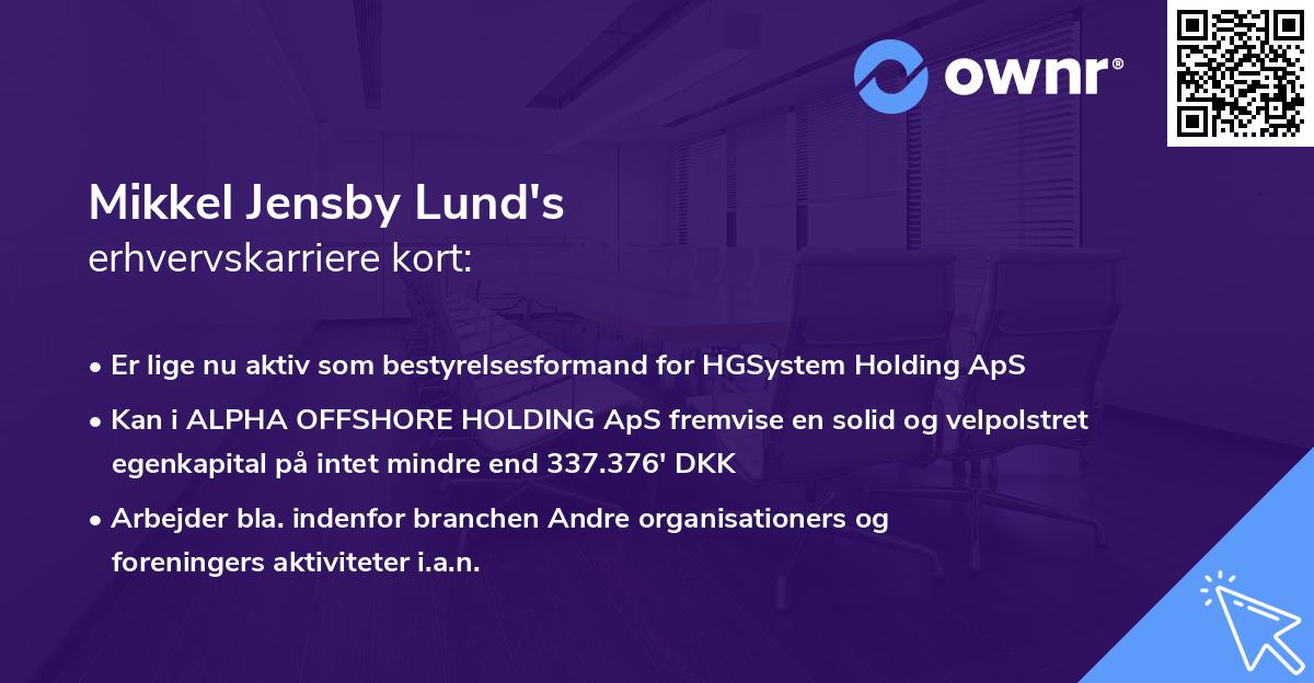 Mikkel Jensby Lund's erhvervskarriere kort